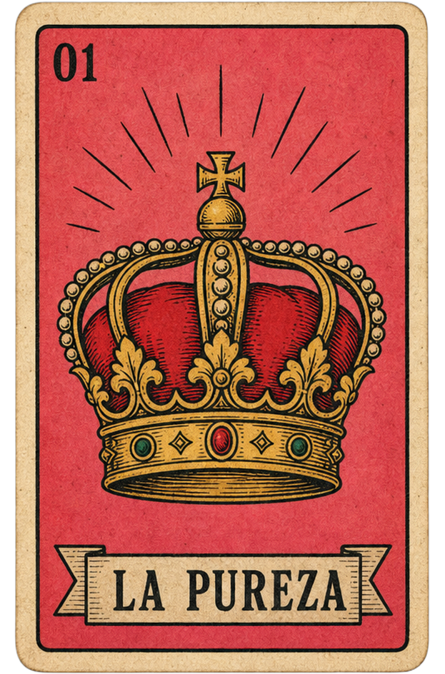 La Pureza — Lotería card 01, royal crown